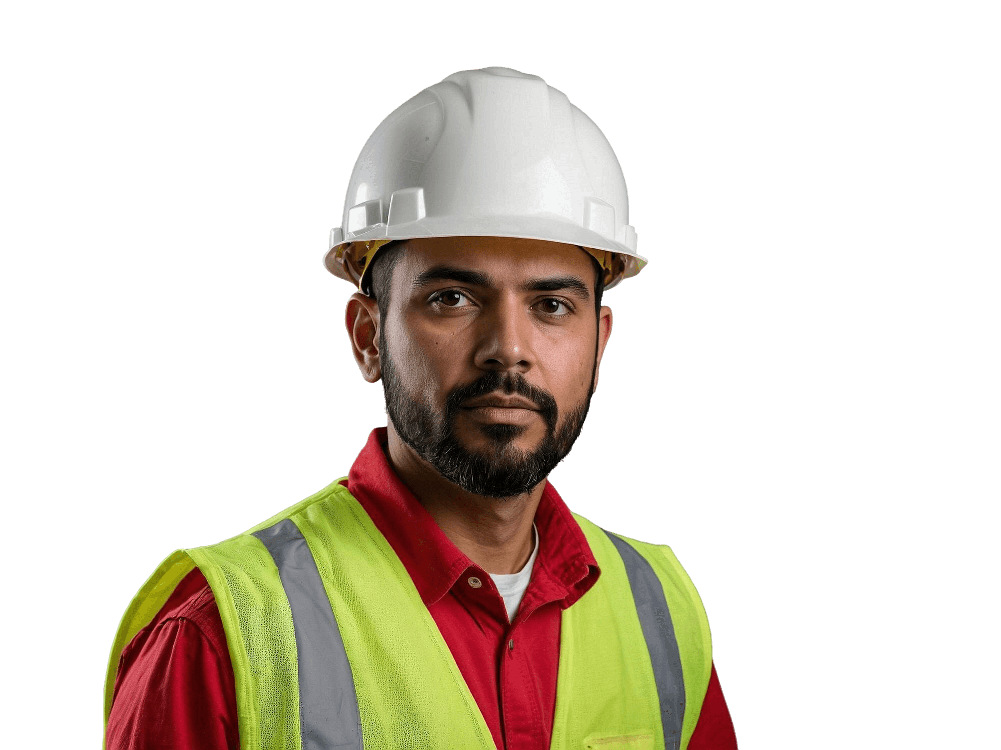 Construction worker wearing the VCT InSite smart helmet